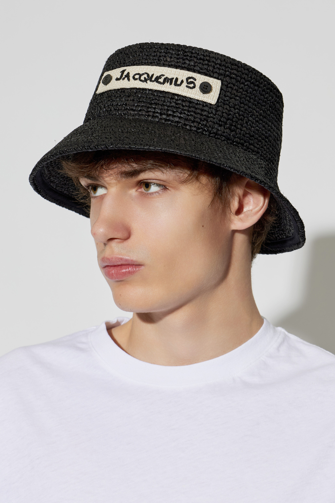 JACQUEMUS ハット　ホワイト　size:58 JACQUEMUS Le Bob Gadjo embellished cotton-canvas bucket hat | NET